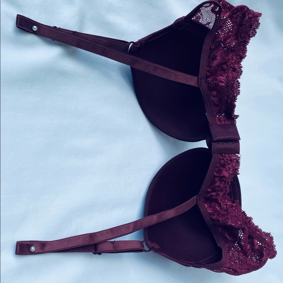NWT Brazilian Style  Women’s Padded Underwired Lace Bra Burgundy Size Medium - Picture 3 of 9